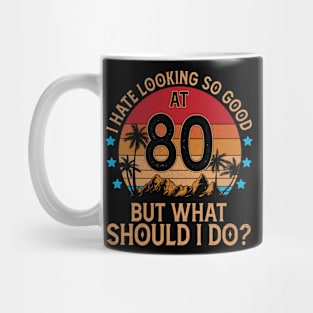 Funny Retro 80th Birthday Anniversary For Men Women Him Her Mug